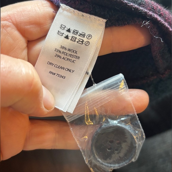 Nicole Miller Multicolor Plaid Pea Coat - Picture 3 of 4